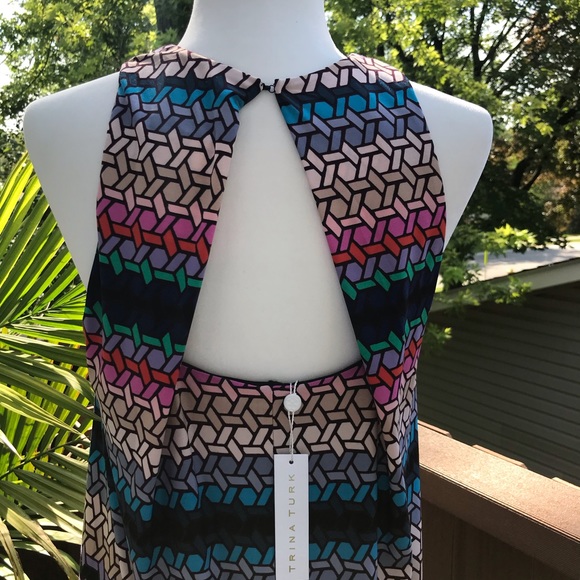 Trina Turk Macee Lupine Lattice Tank Mini … - Picture 4 of 6